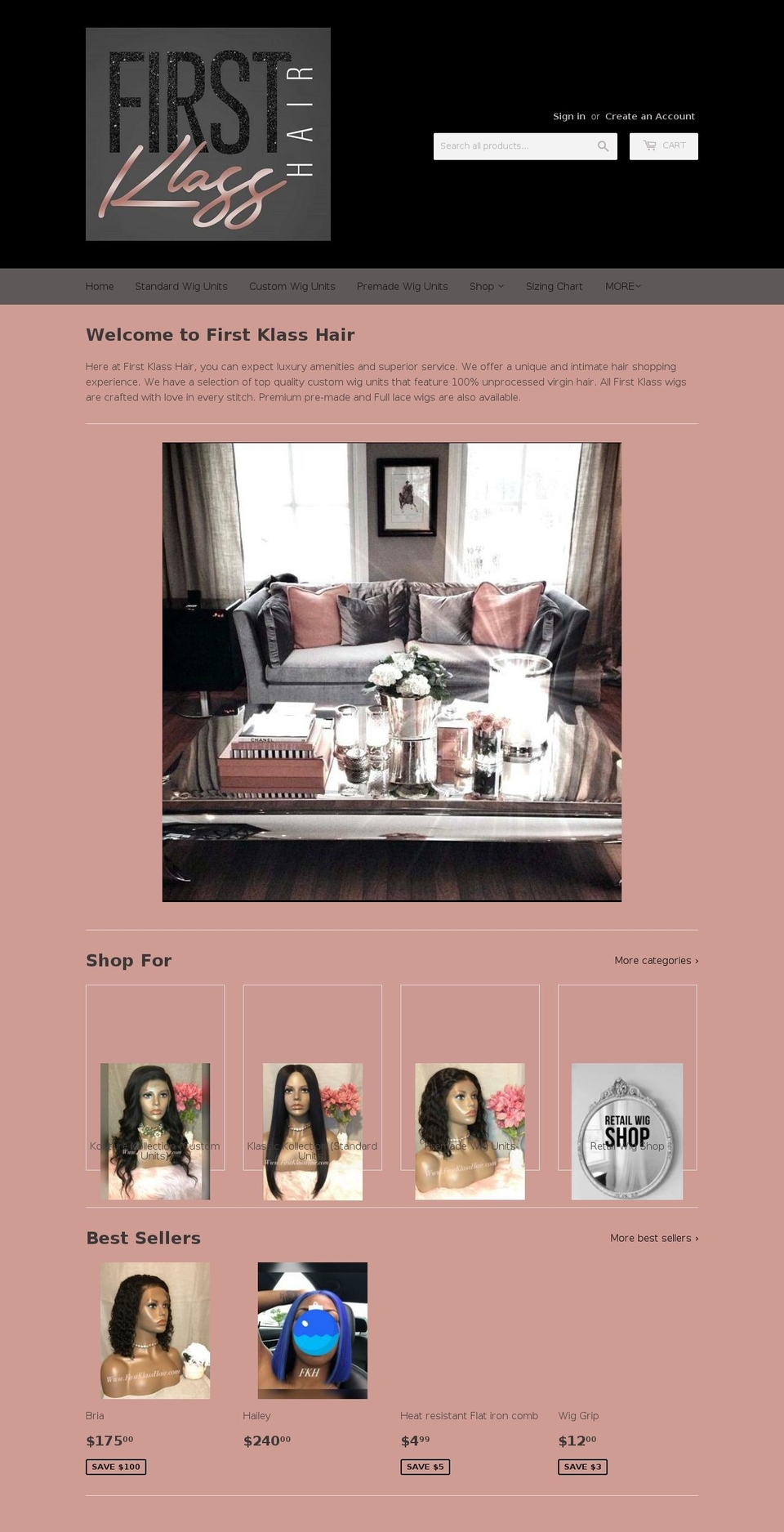 firstklasshair.com — Shopify storefront screenshot