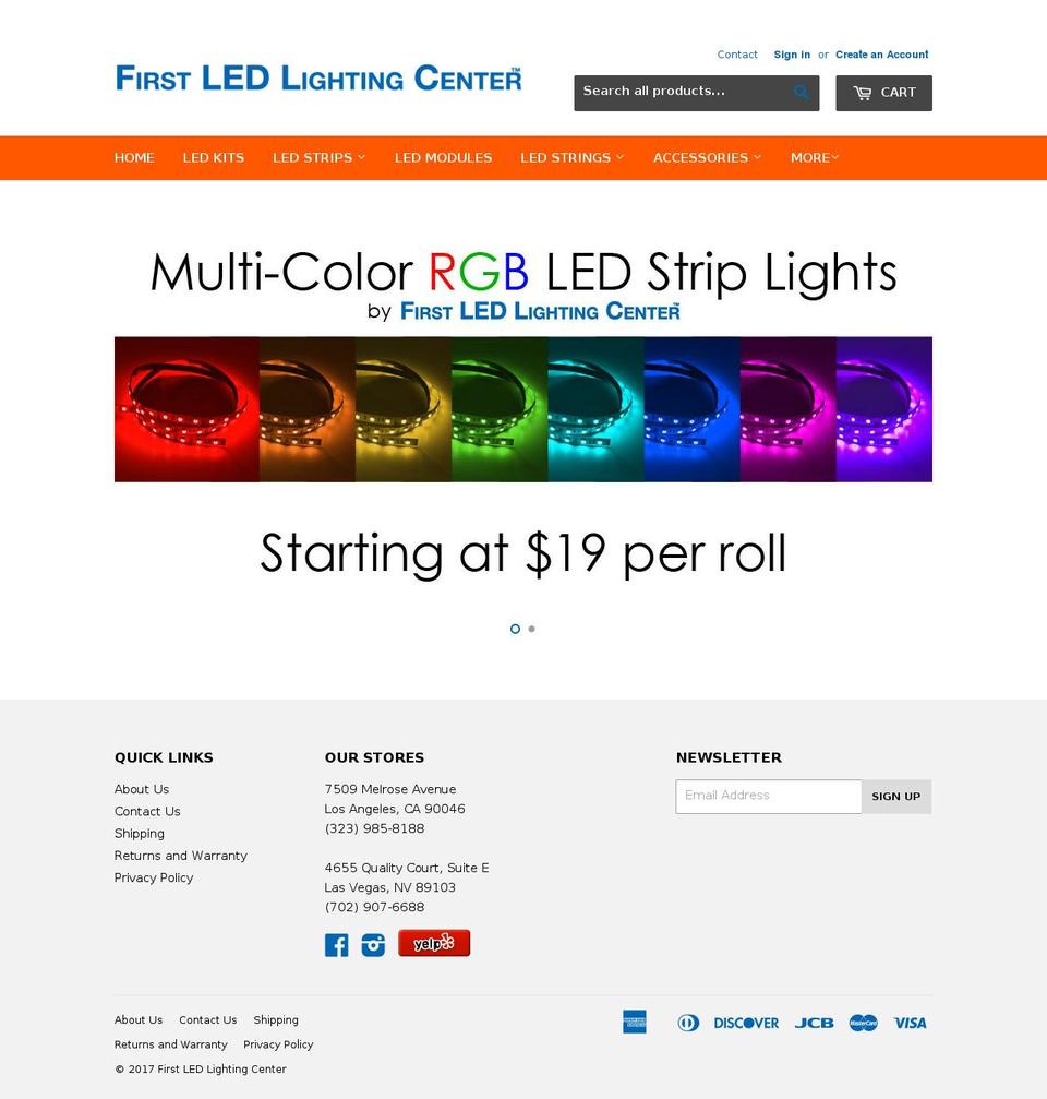 firstledlighting.com shopify website screenshot
