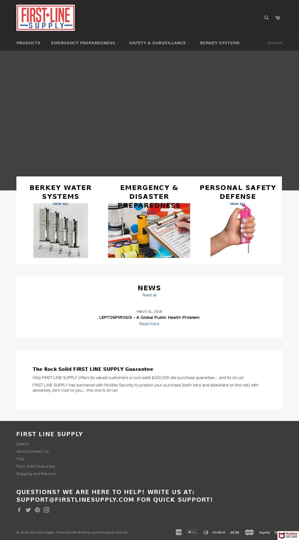 firstlinesupply.com — Shopify storefront screenshot