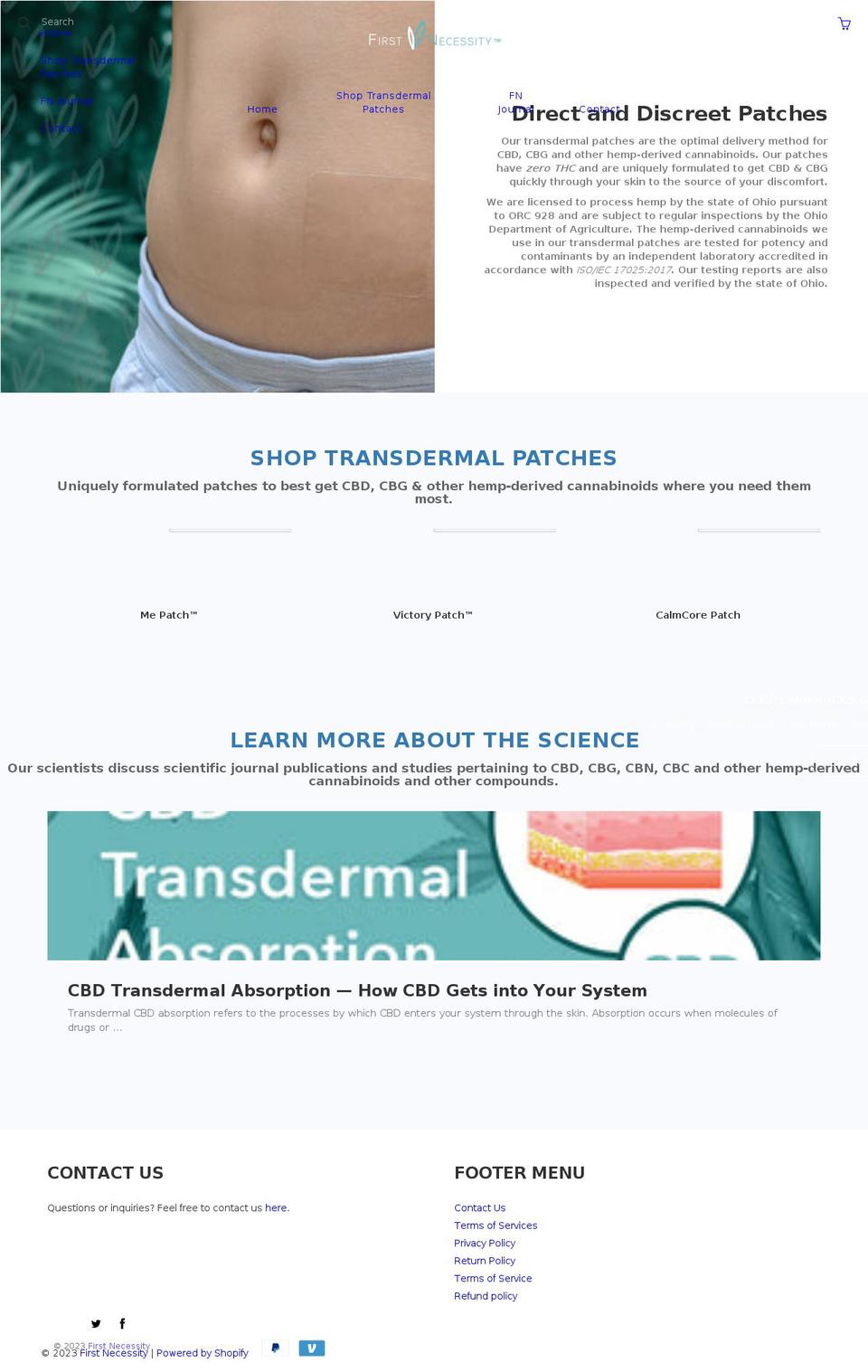 firstnecessity.com shopify website screenshot