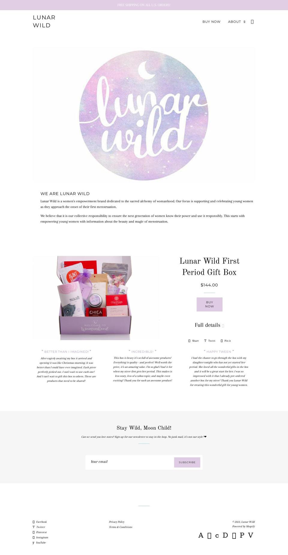 firstperiodgift.com — Shopify storefront screenshot