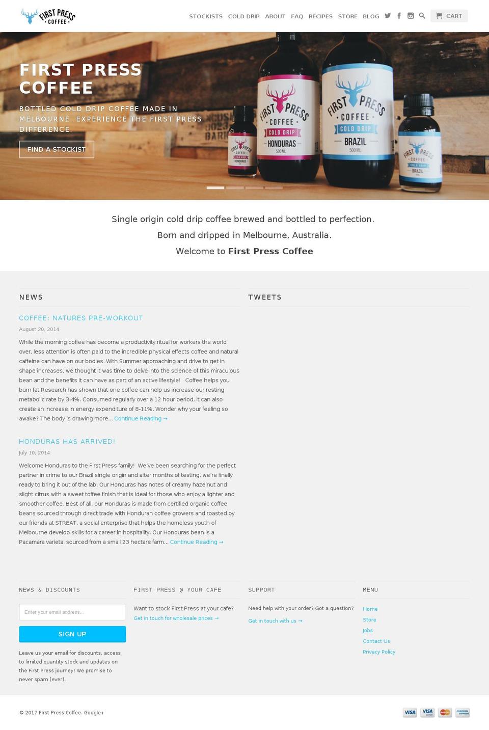 firstpresscoffee.com shopify website screenshot