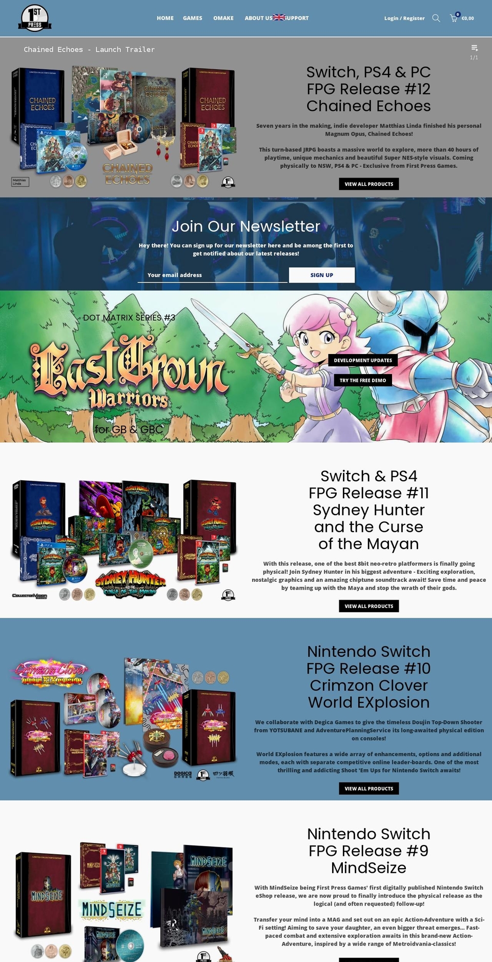 basel Shopify theme site example firstpressgames.com
