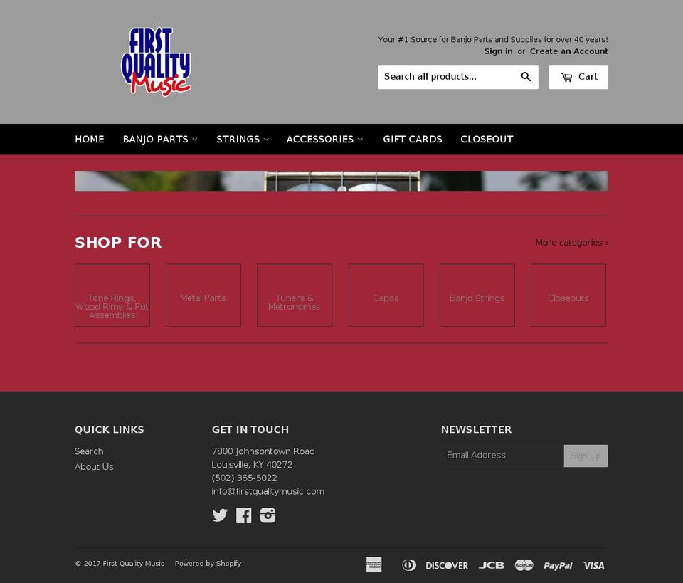 firstqualitymusic.com shopify website screenshot