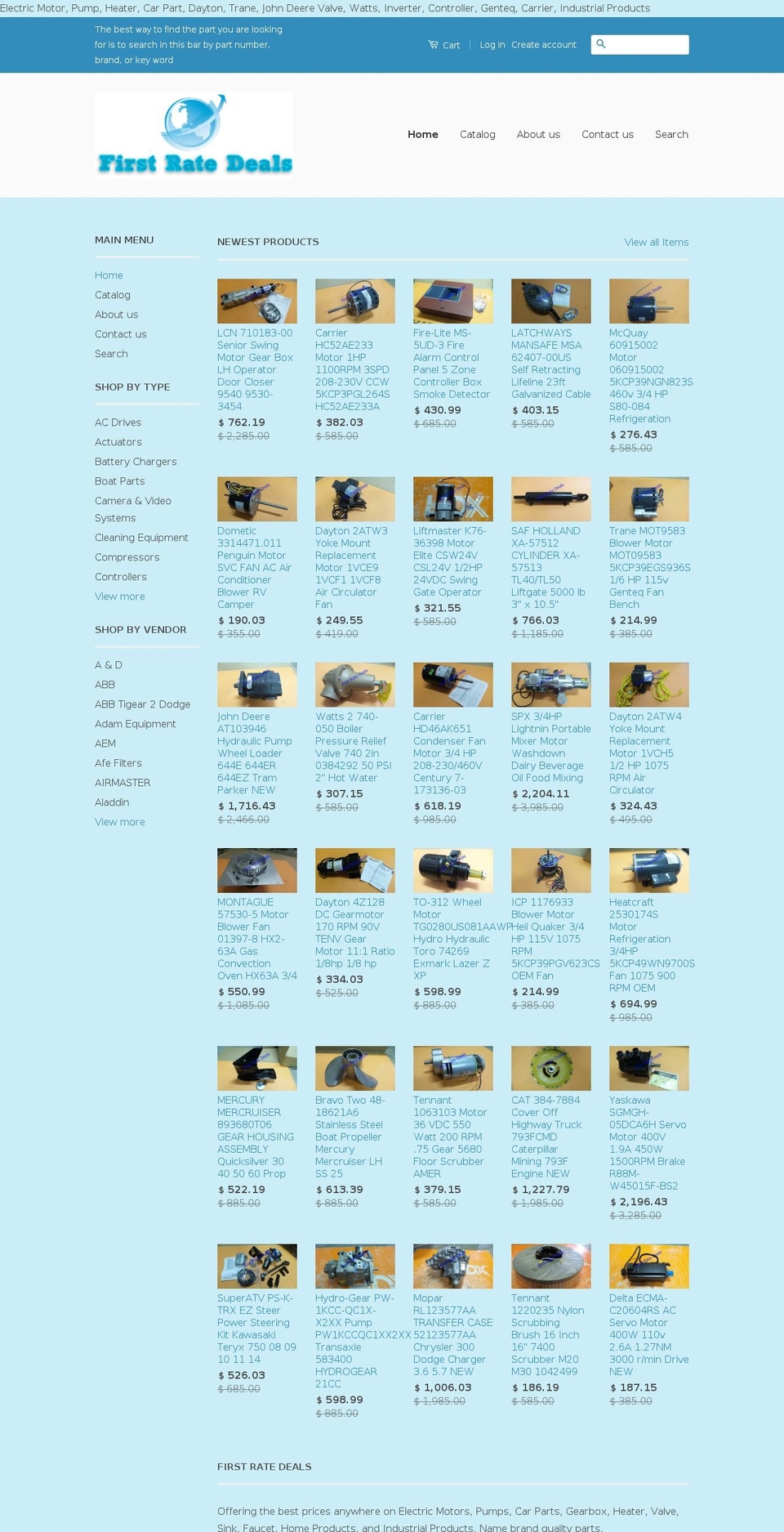 firstratedeals.com shopify website screenshot