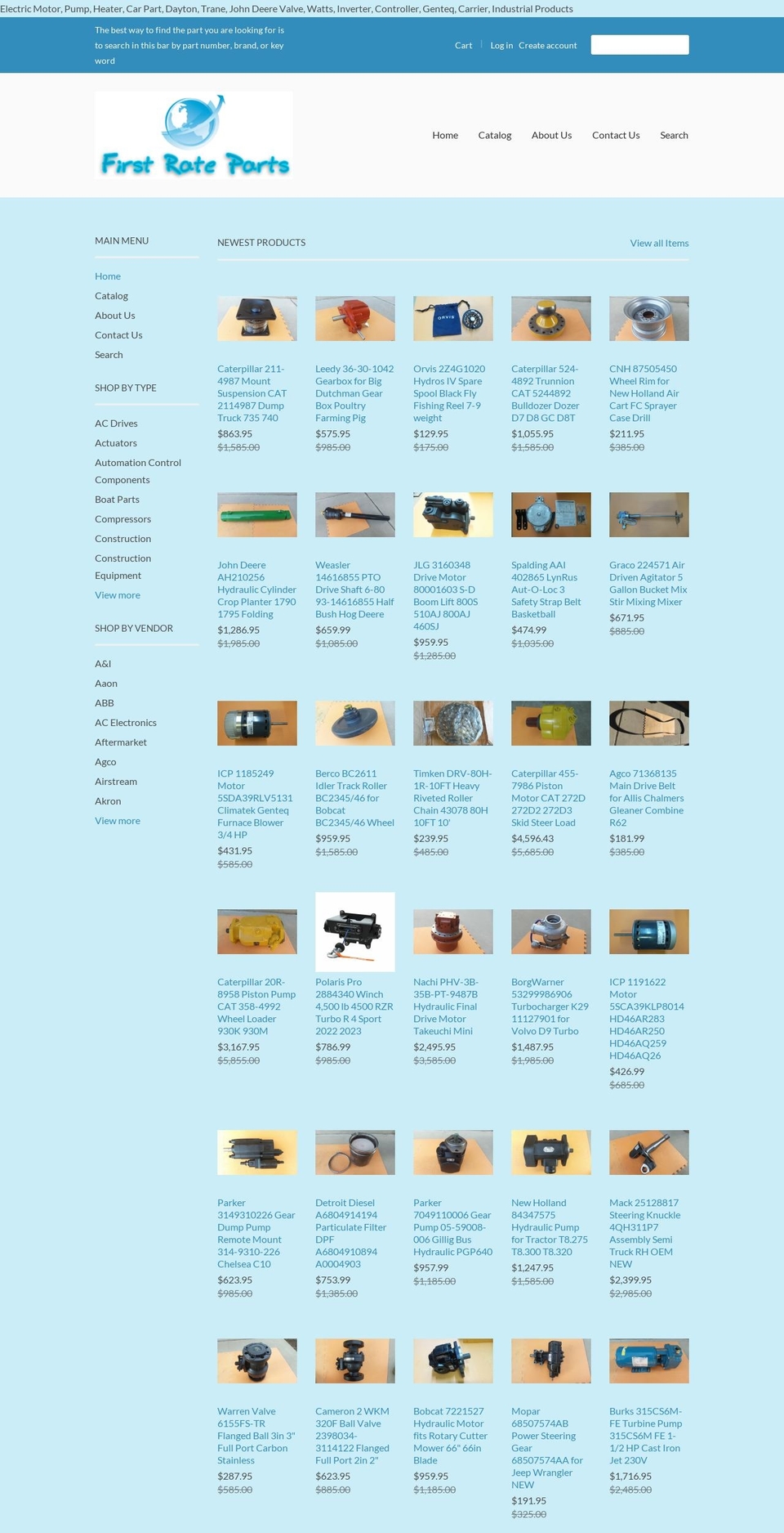 First Rate Parts Shopify theme site example firstratepart.com