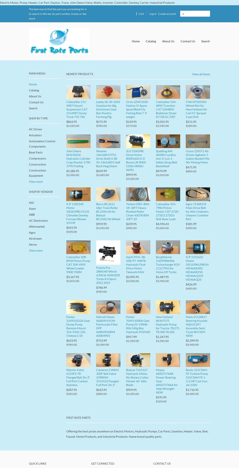 First Rate Parts Shopify theme site example firstrateparts.com