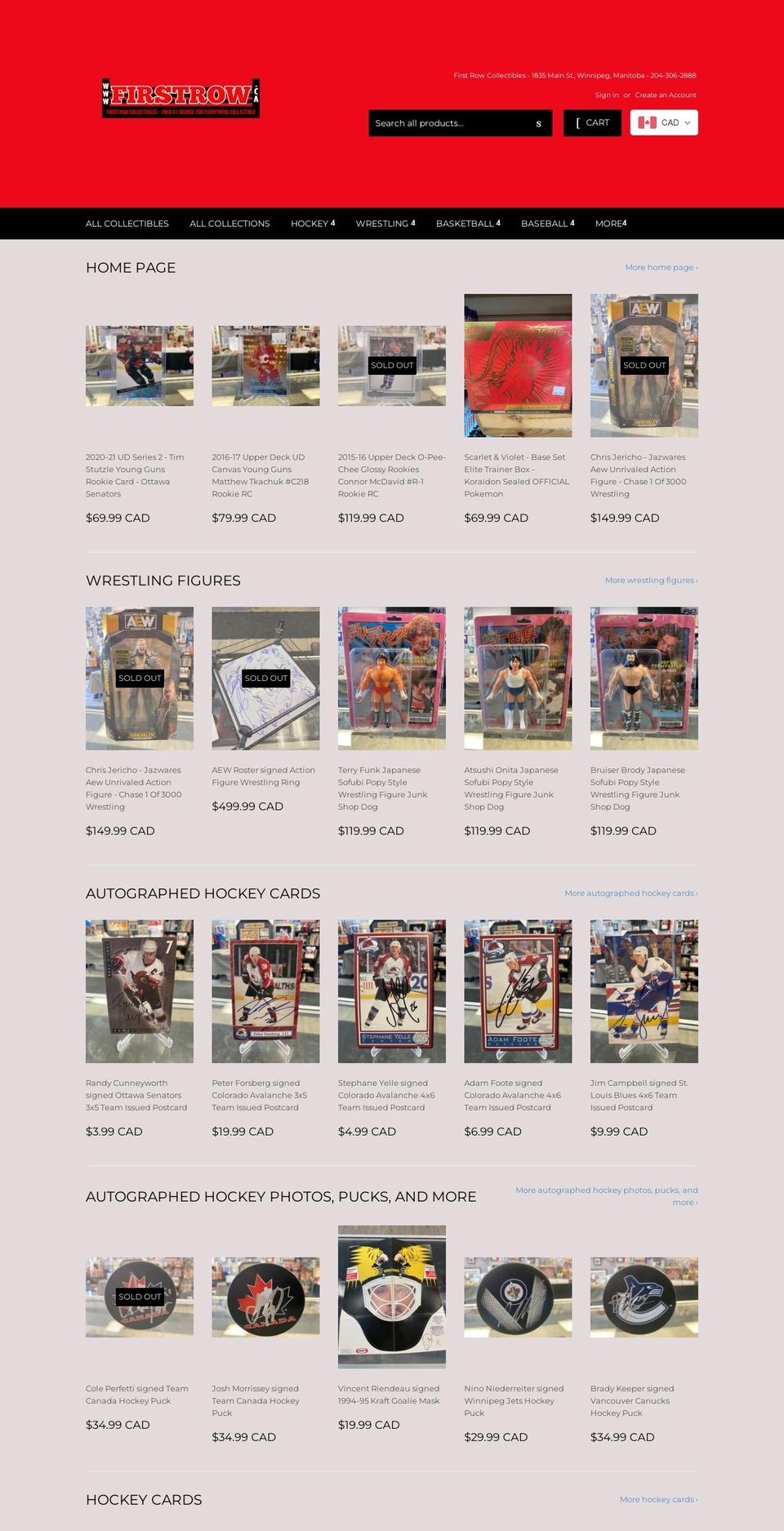 firstrow.ca shopify website screenshot