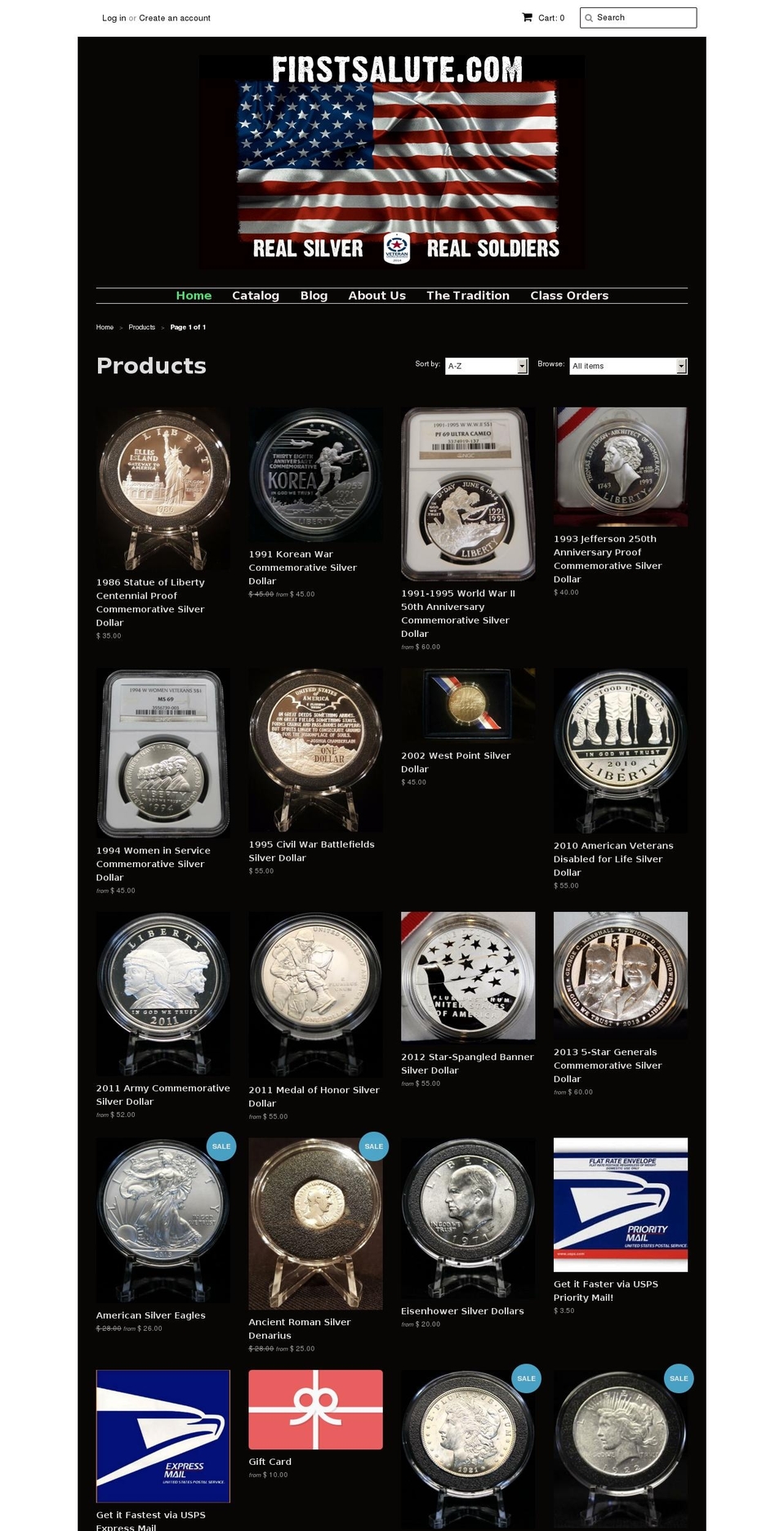 firstsalute.com shopify website screenshot