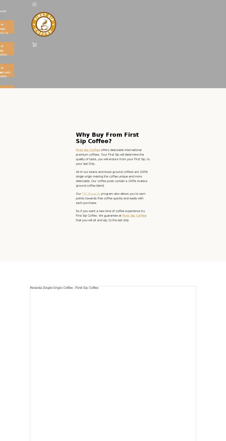 firstsipcoffee.com — Shopify storefront screenshot