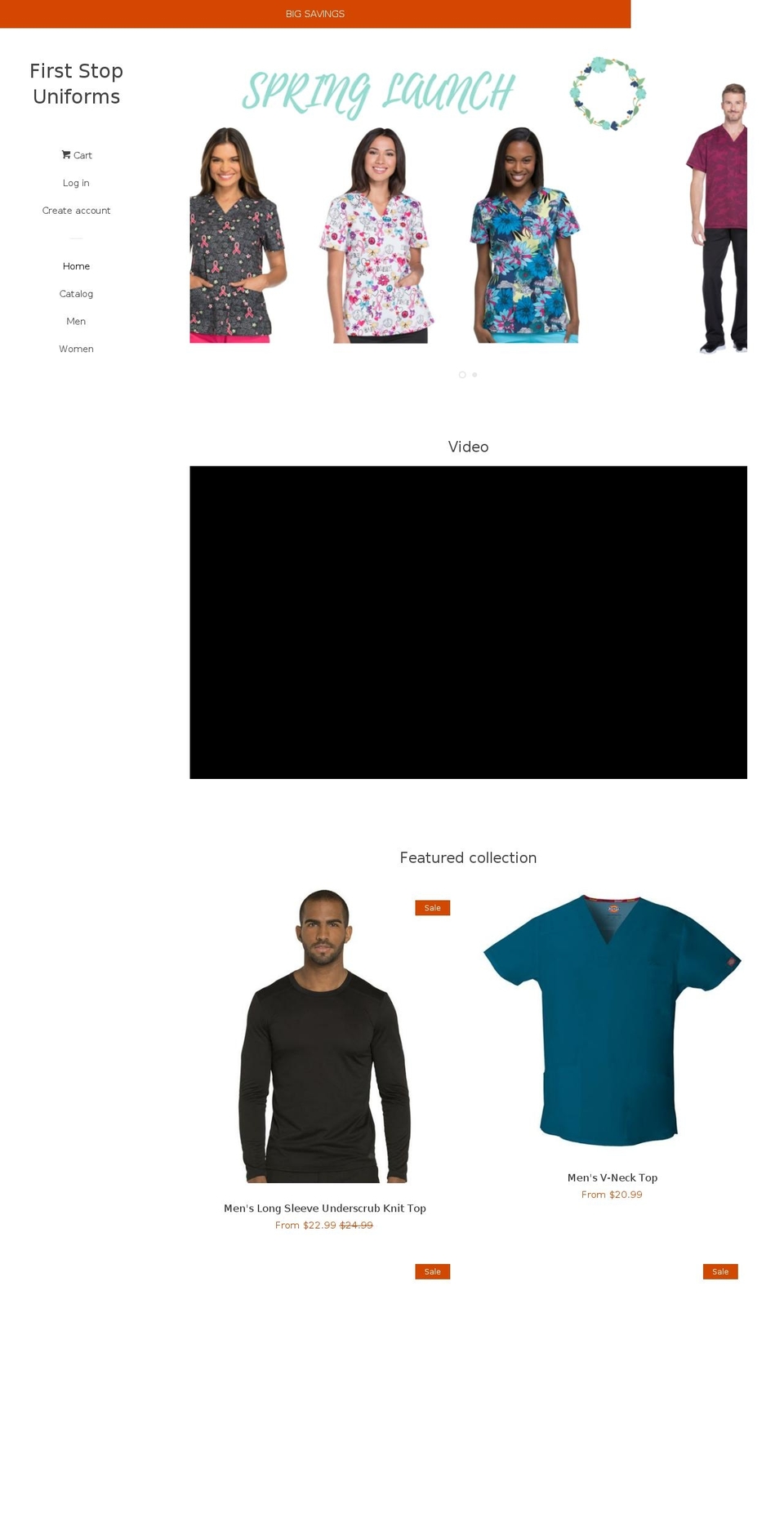 firststopuniforms.com — Shopify storefront screenshot