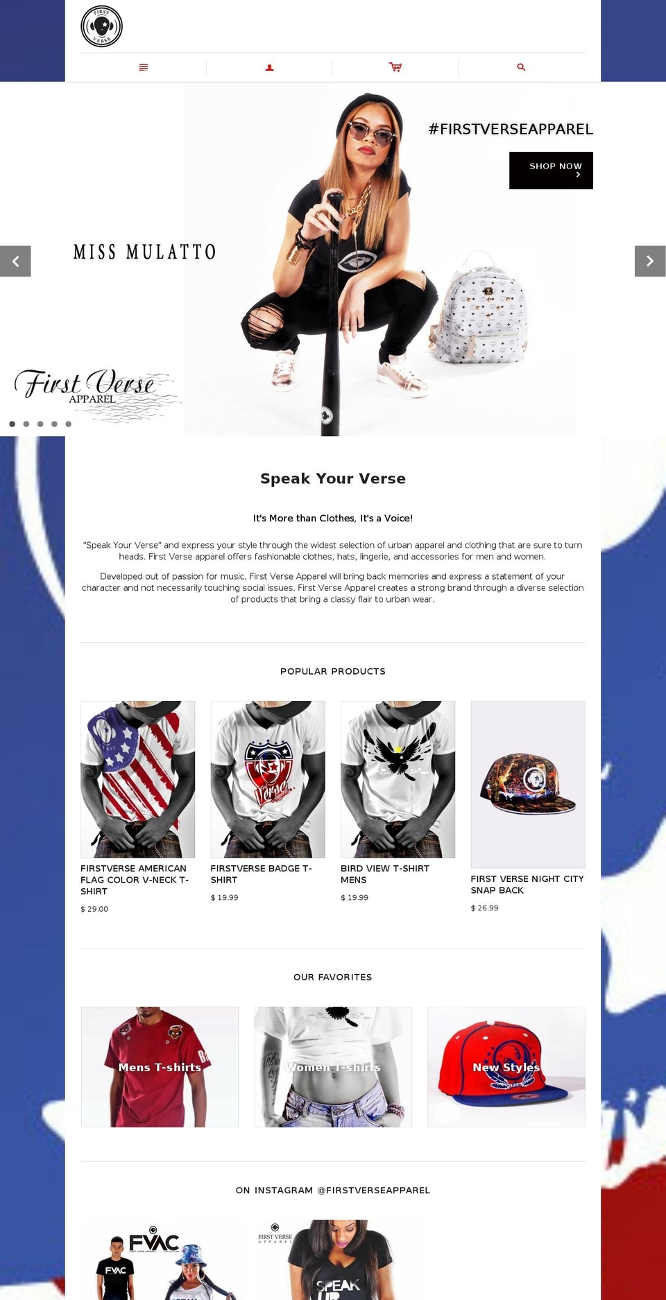 firstverseapparel.com shopify website screenshot