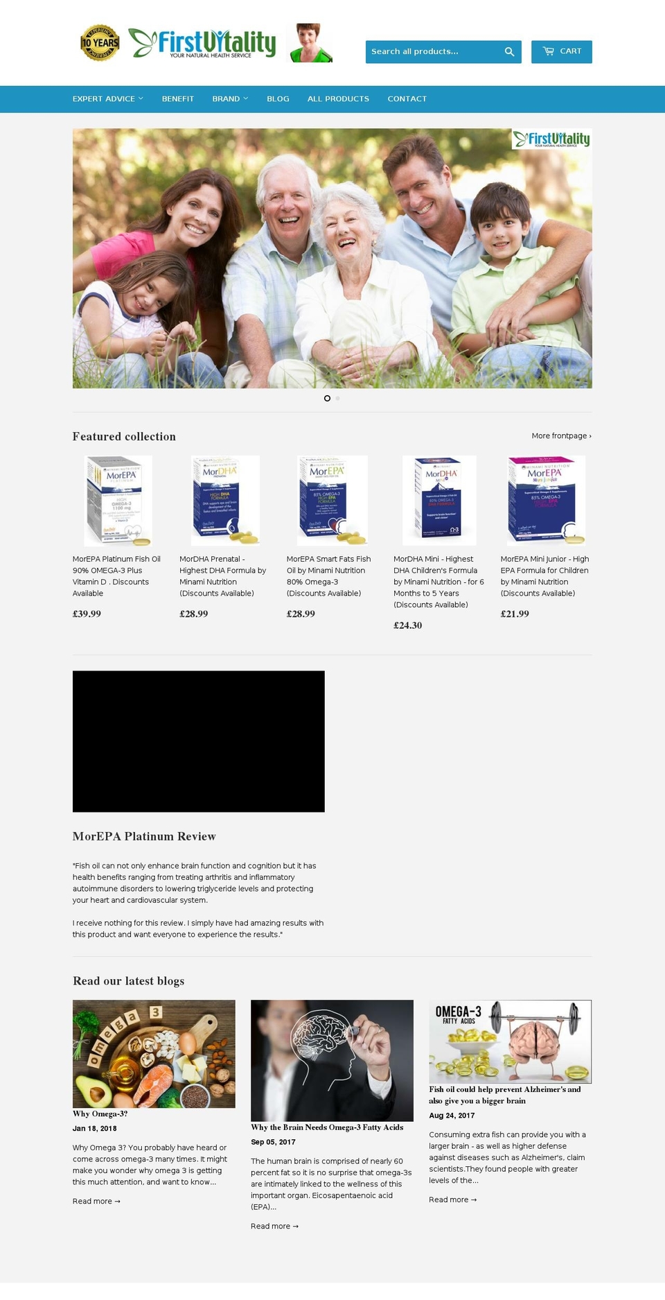 firstvitality.com shopify website screenshot