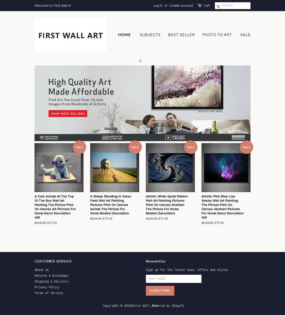 firstwallart.com shopify website screenshot