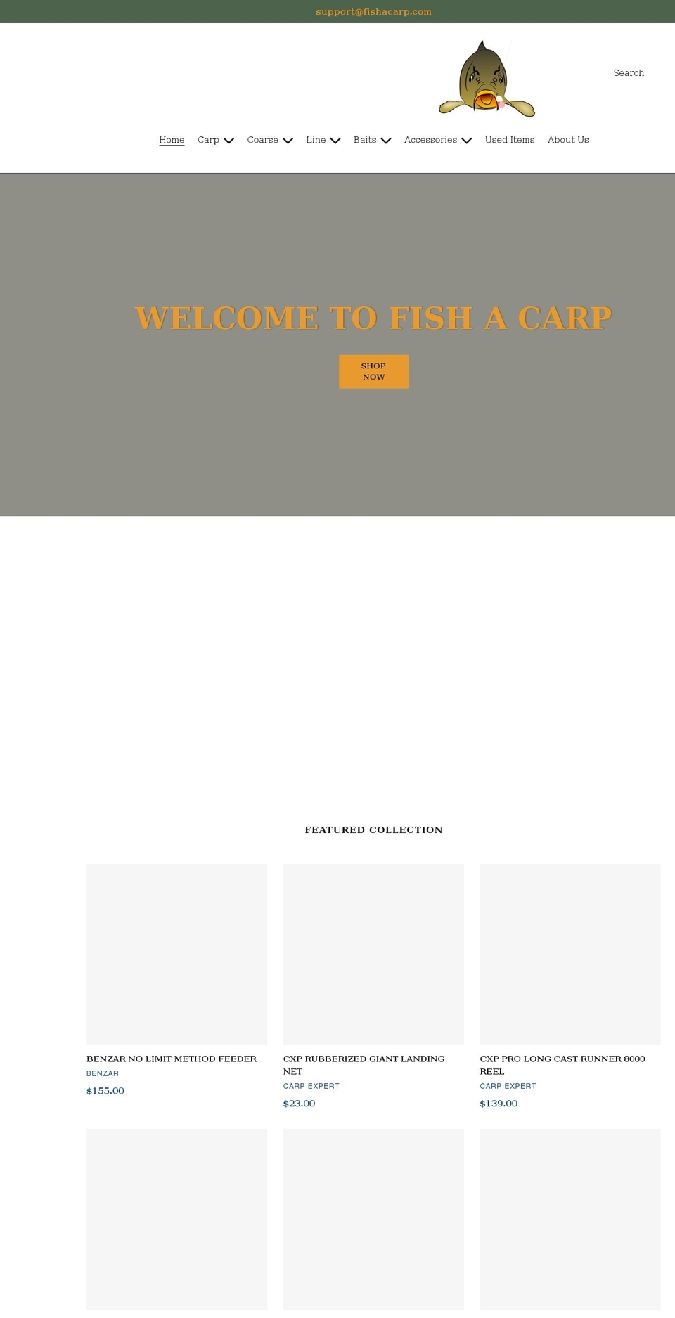 fishacarp.com shopify website screenshot