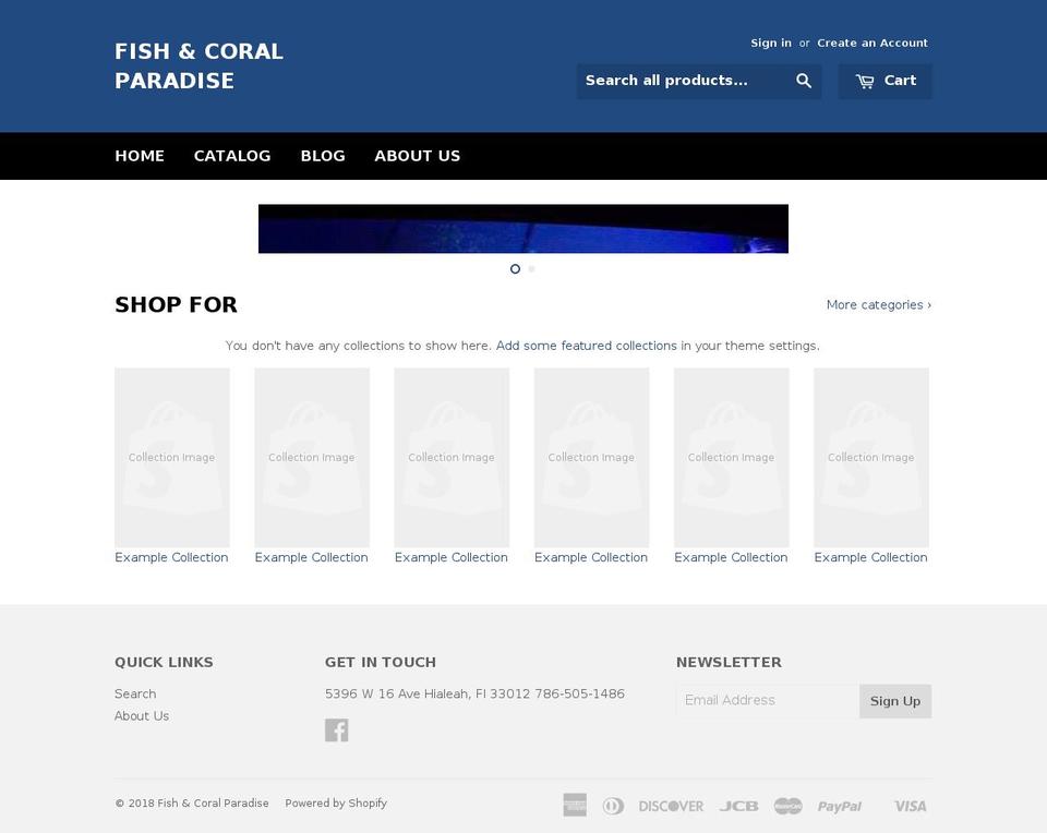 fishandcoralparadise.com — Shopify storefront screenshot
