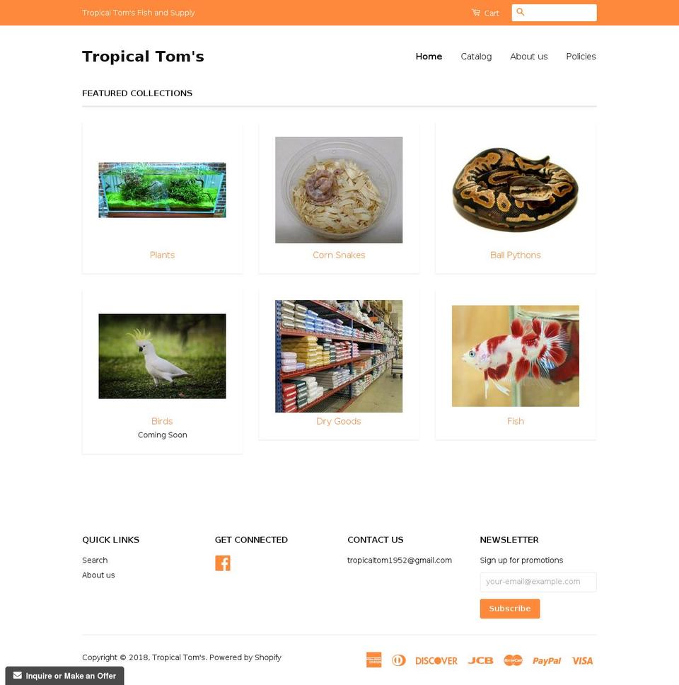 fishandsupplies.com — Shopify storefront screenshot