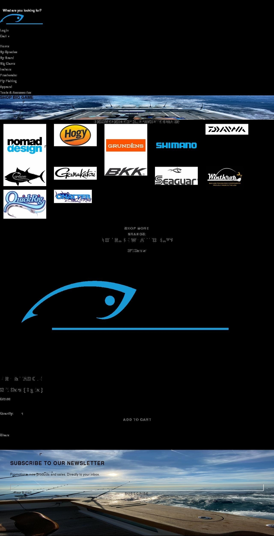 fishandtackle.com shopify website screenshot