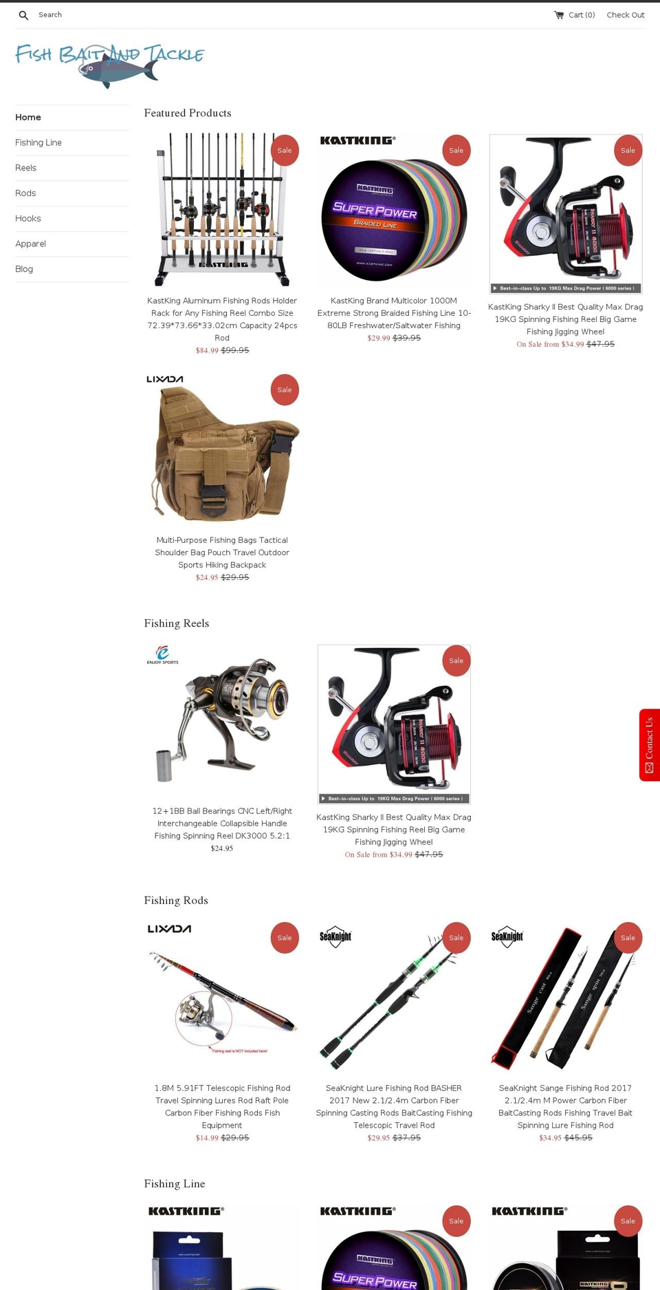 fishbaitandtackle.com shopify website screenshot