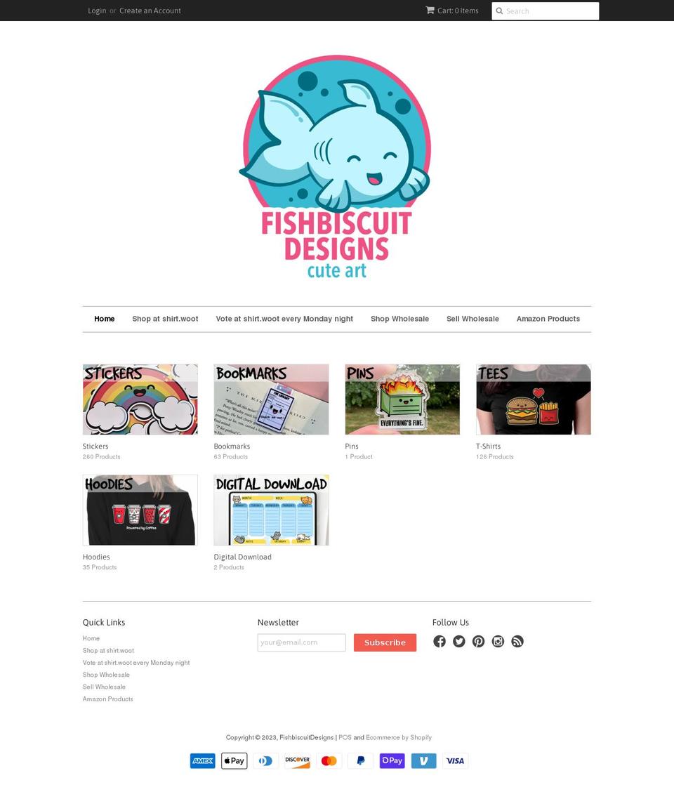 fishbiscuitdesigns.com shopify website screenshot