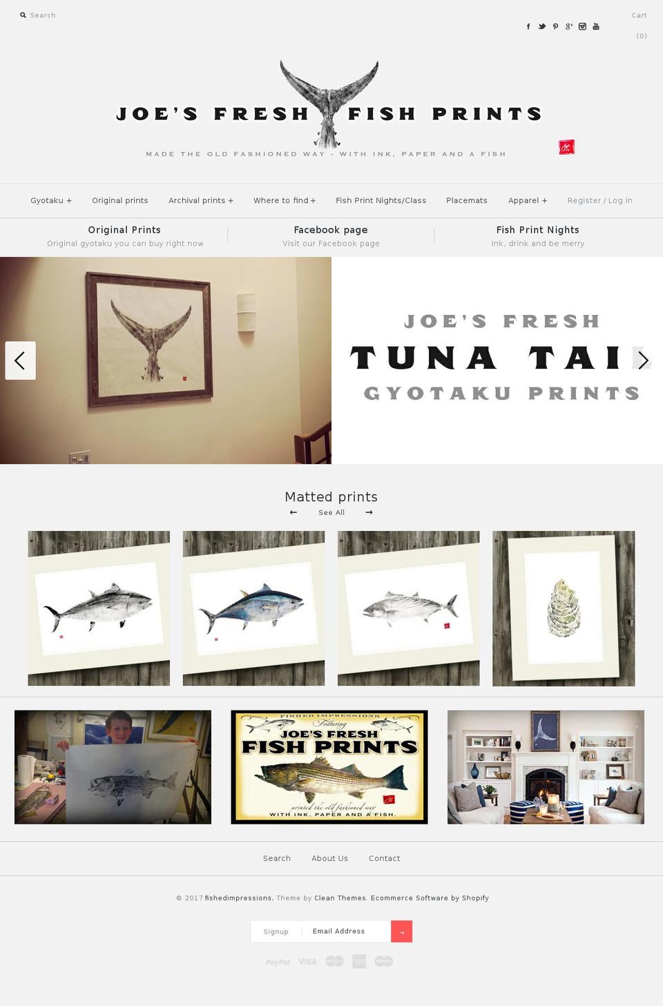 fishedimpressions.com shopify website screenshot