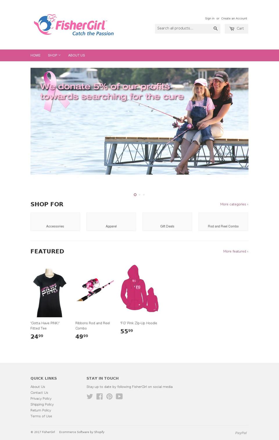 fishergirl.com shopify website screenshot