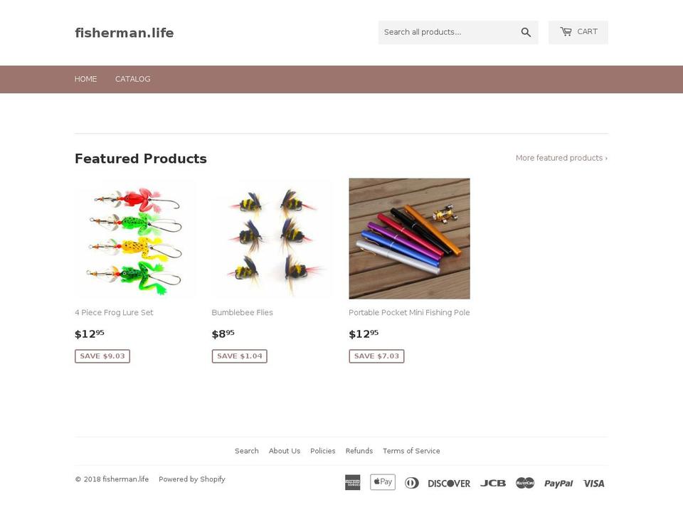 fisherman.life shopify website screenshot