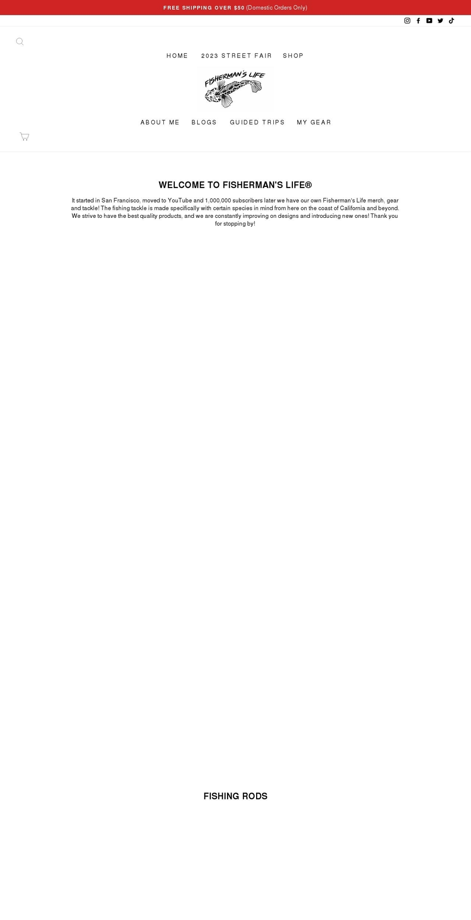 fishermanslife.net shopify website screenshot