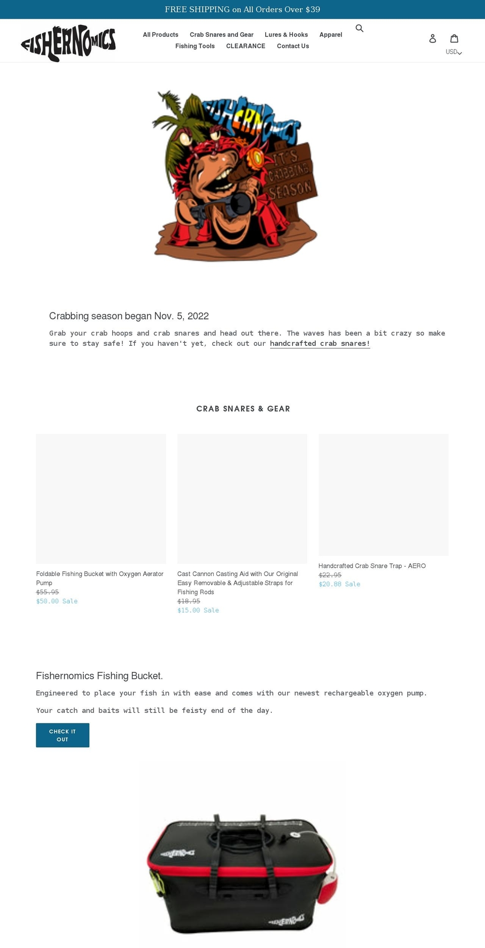 fishernomics.com shopify website screenshot