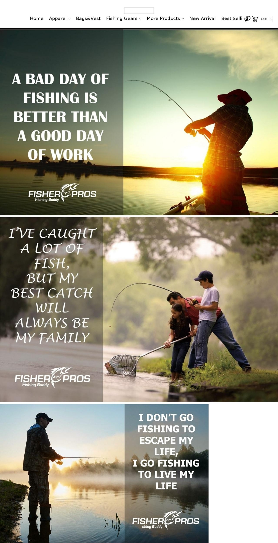 fisherpros.com shopify website screenshot