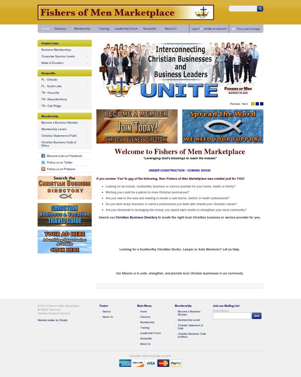 fishersofmenmarketplace.com shopify website screenshot