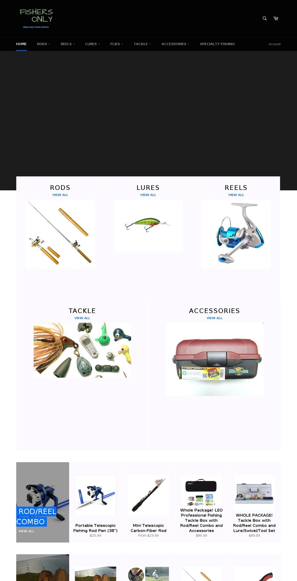 fishersonly.com — Shopify storefront screenshot