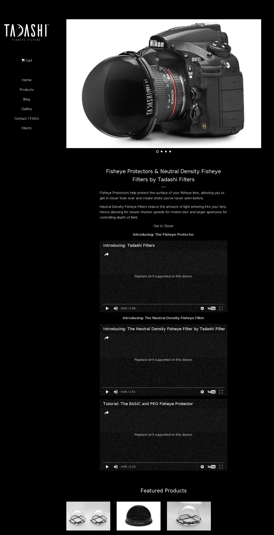 fisheyefilters.com shopify website screenshot