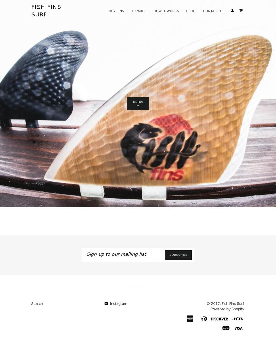 fishfins.net shopify website screenshot