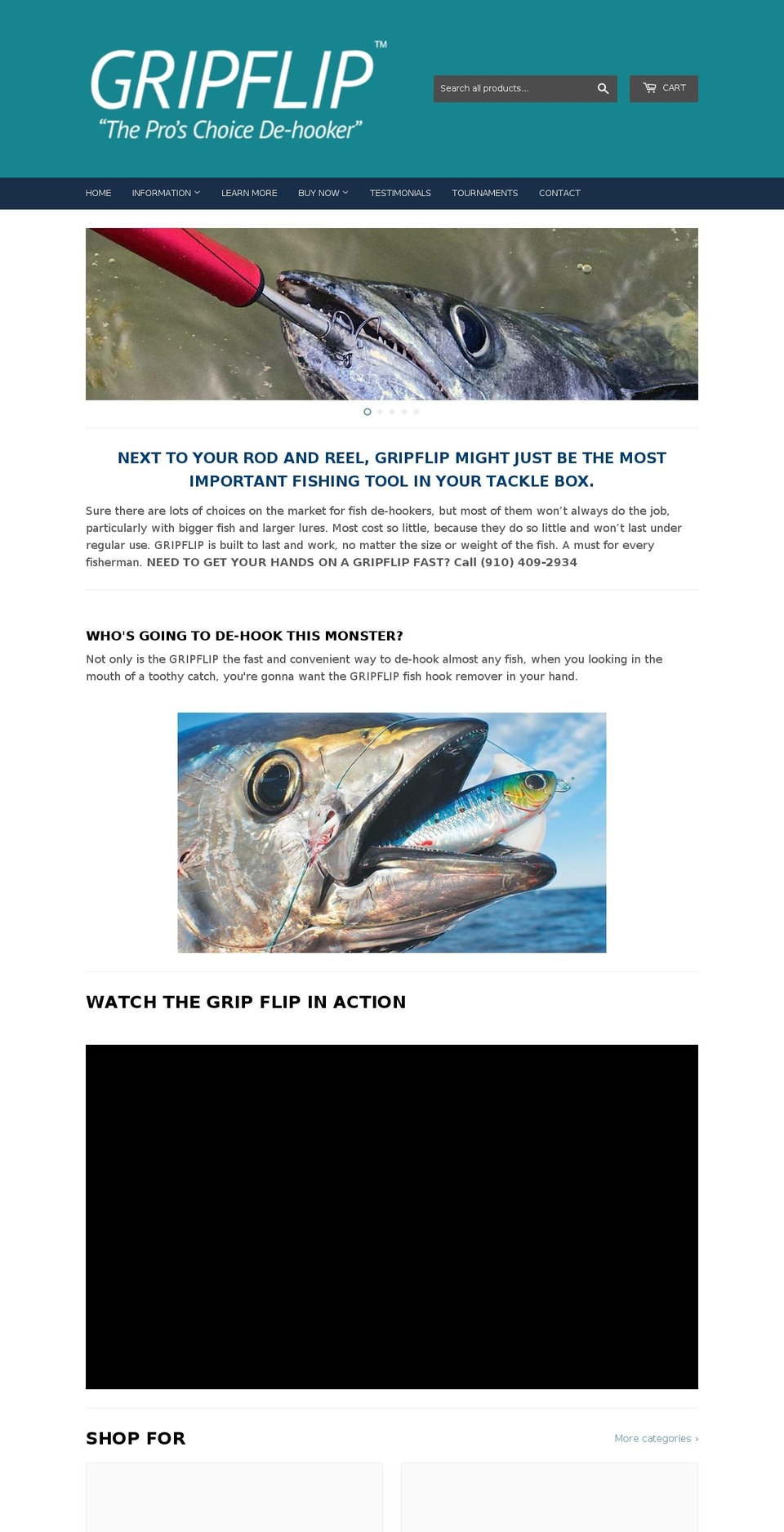 fishhookremover.com — Shopify storefront screenshot