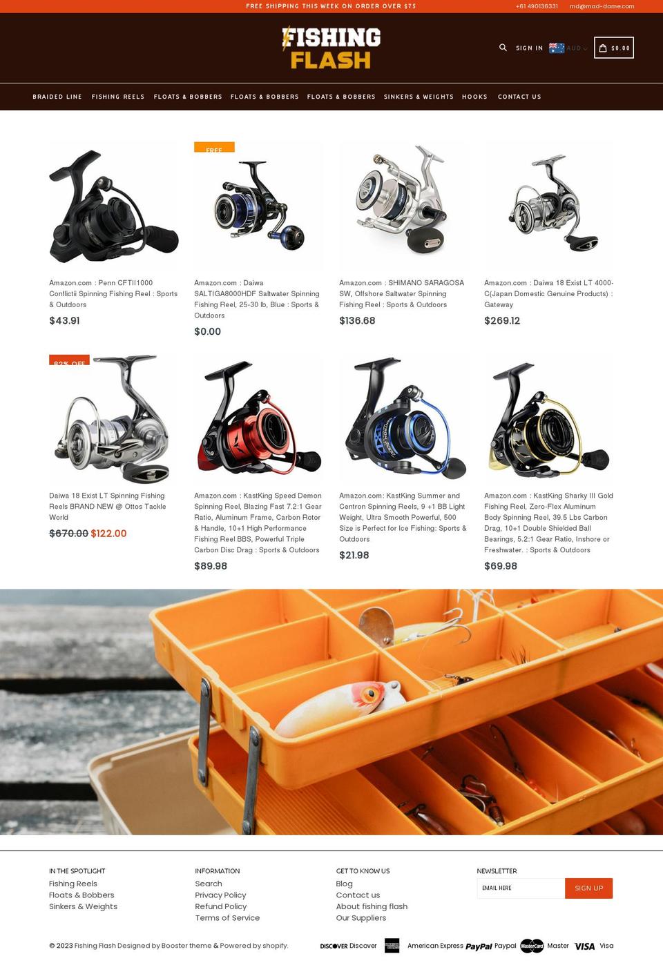 fishing-flash.myshopify.com shopify website screenshot