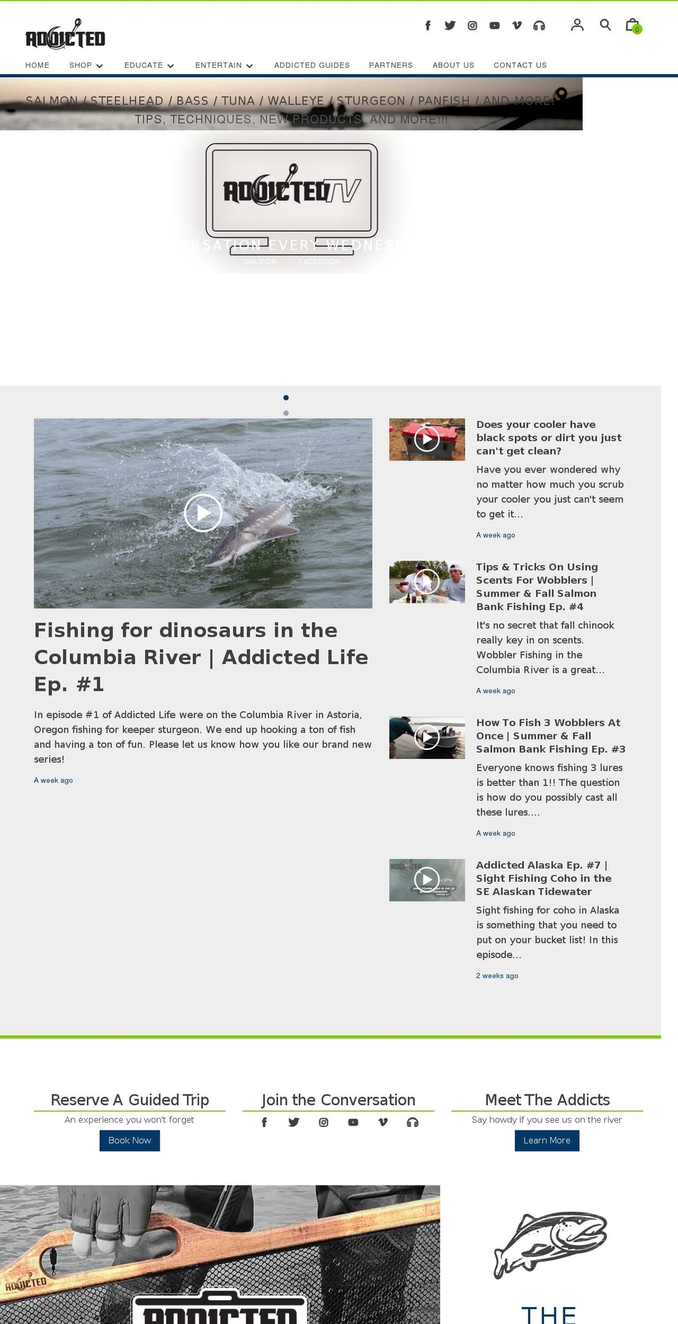 ADX v1.1 Shopify theme site example fishingaddictsnorthwest.net