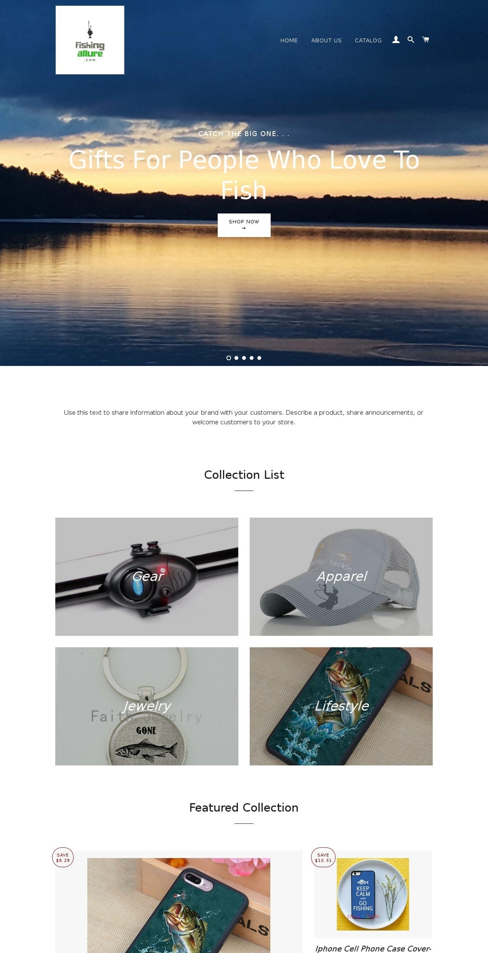 fishingallure.com shopify website screenshot