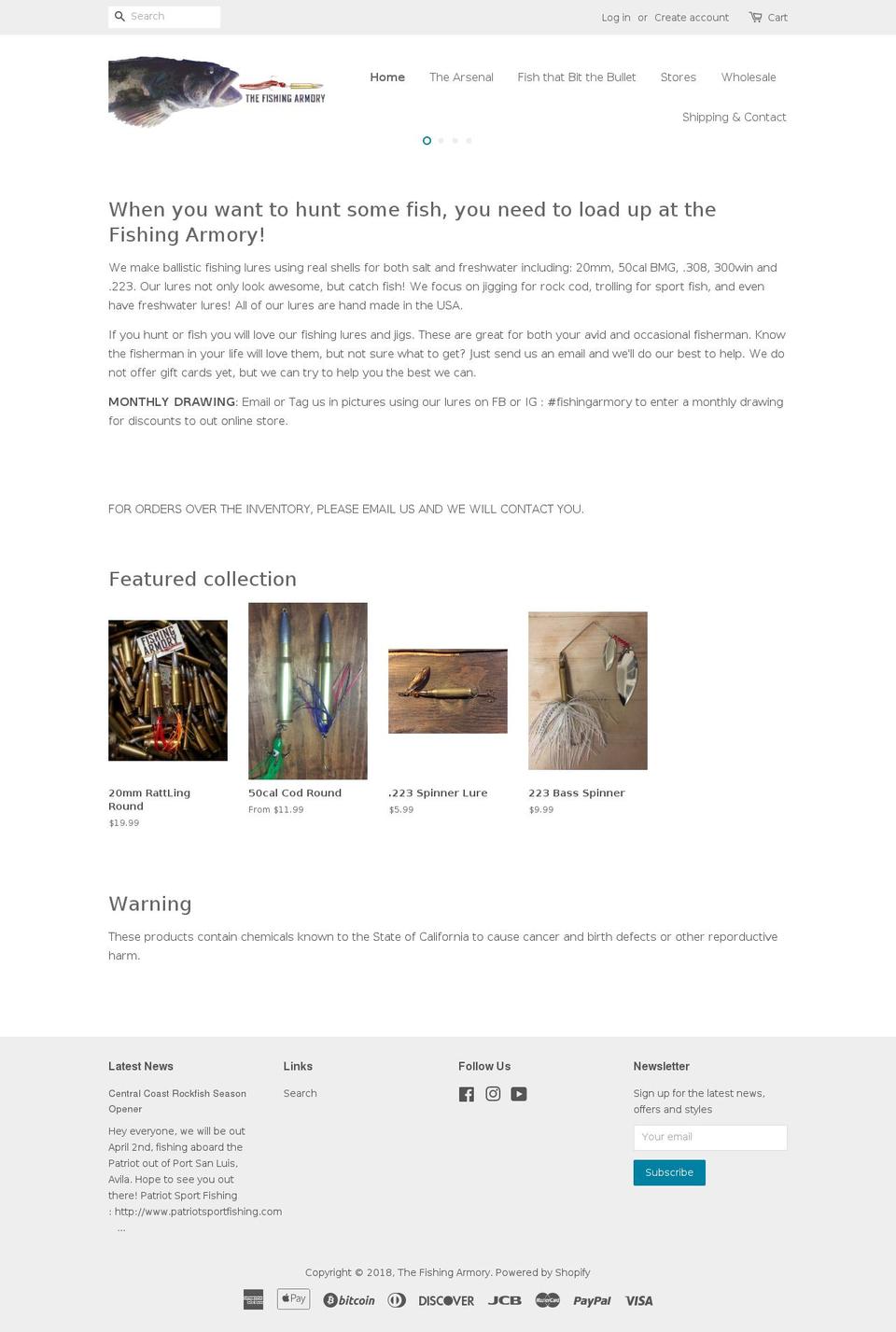 fishingarmory.com shopify website screenshot
