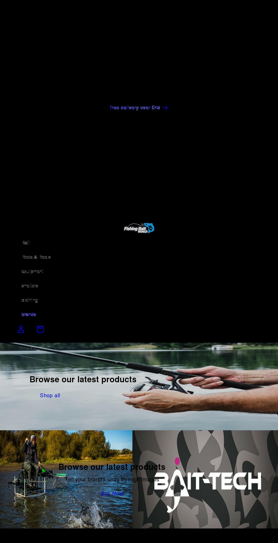 Turno theme Shopify theme site example fishingbaitworld.co.uk