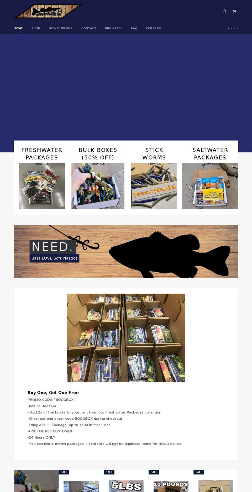 fishingcarepackage.com shopify website screenshot