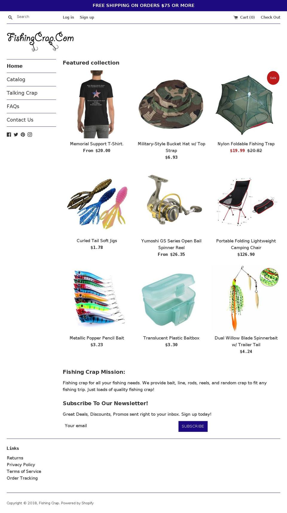 fishingcrap.com — Shopify storefront screenshot