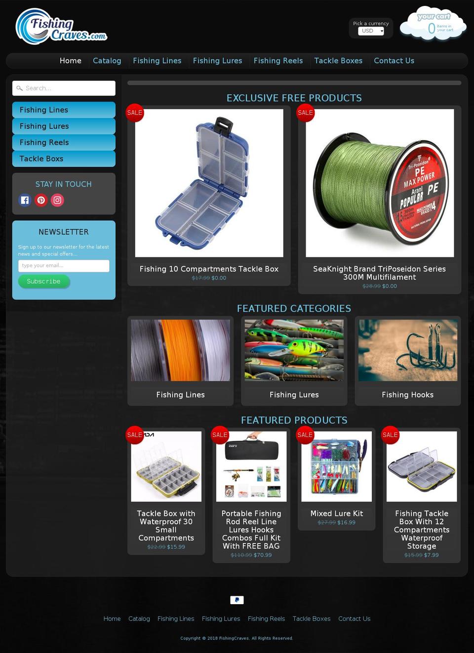 fishingcraves.com — Shopify storefront screenshot