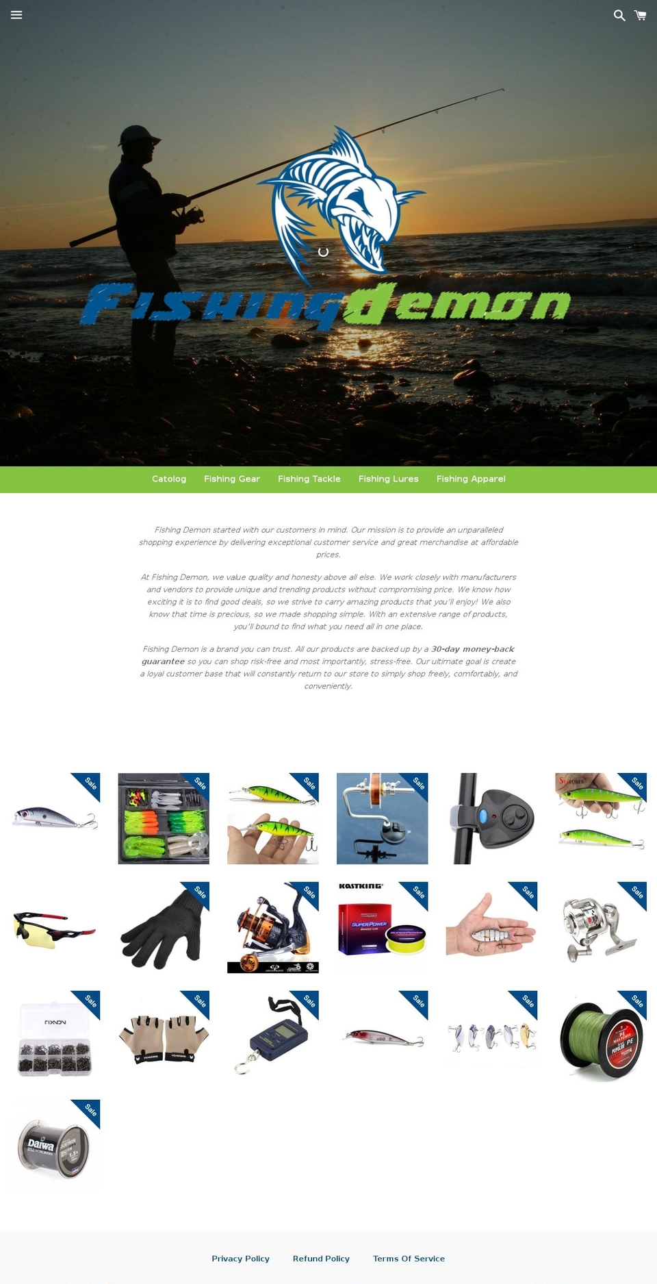 fishingdemon.com shopify website screenshot