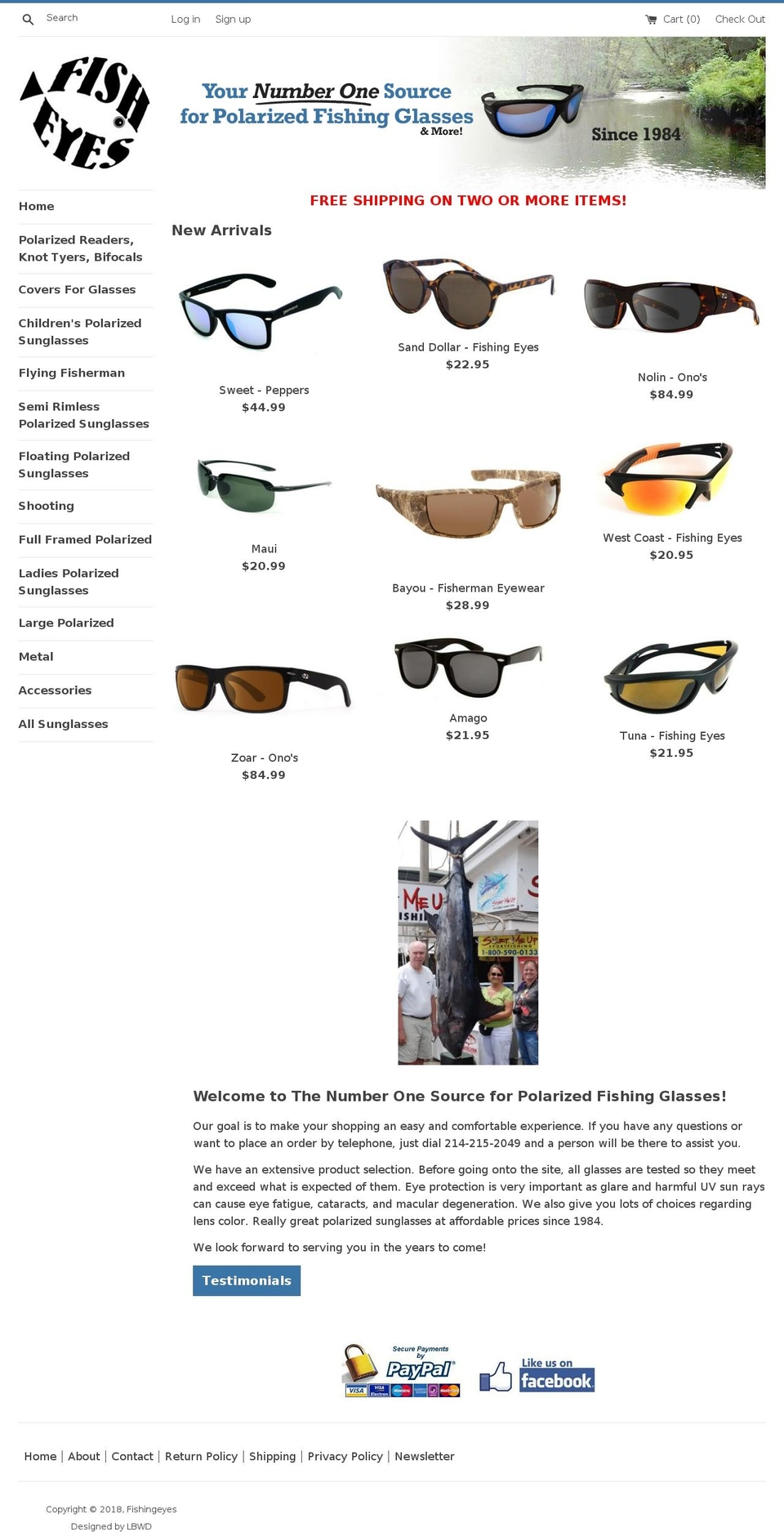 fishingeyes.com — Shopify storefront screenshot