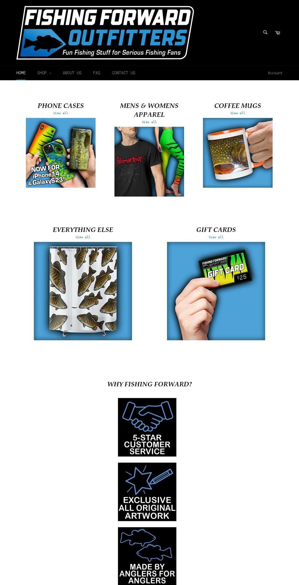 fishingforwardoutfitters.com shopify website screenshot