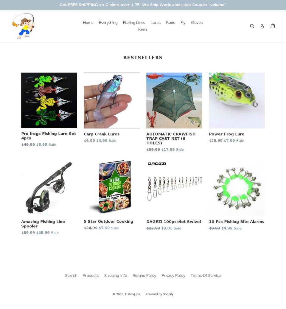 fishingjoe.com — Shopify storefront screenshot