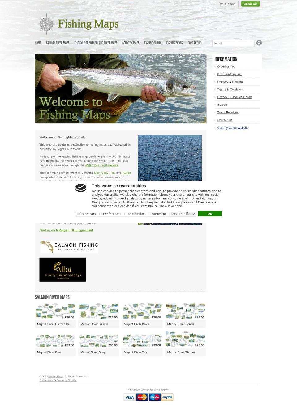 fishingmaps.co.uk shopify website screenshot