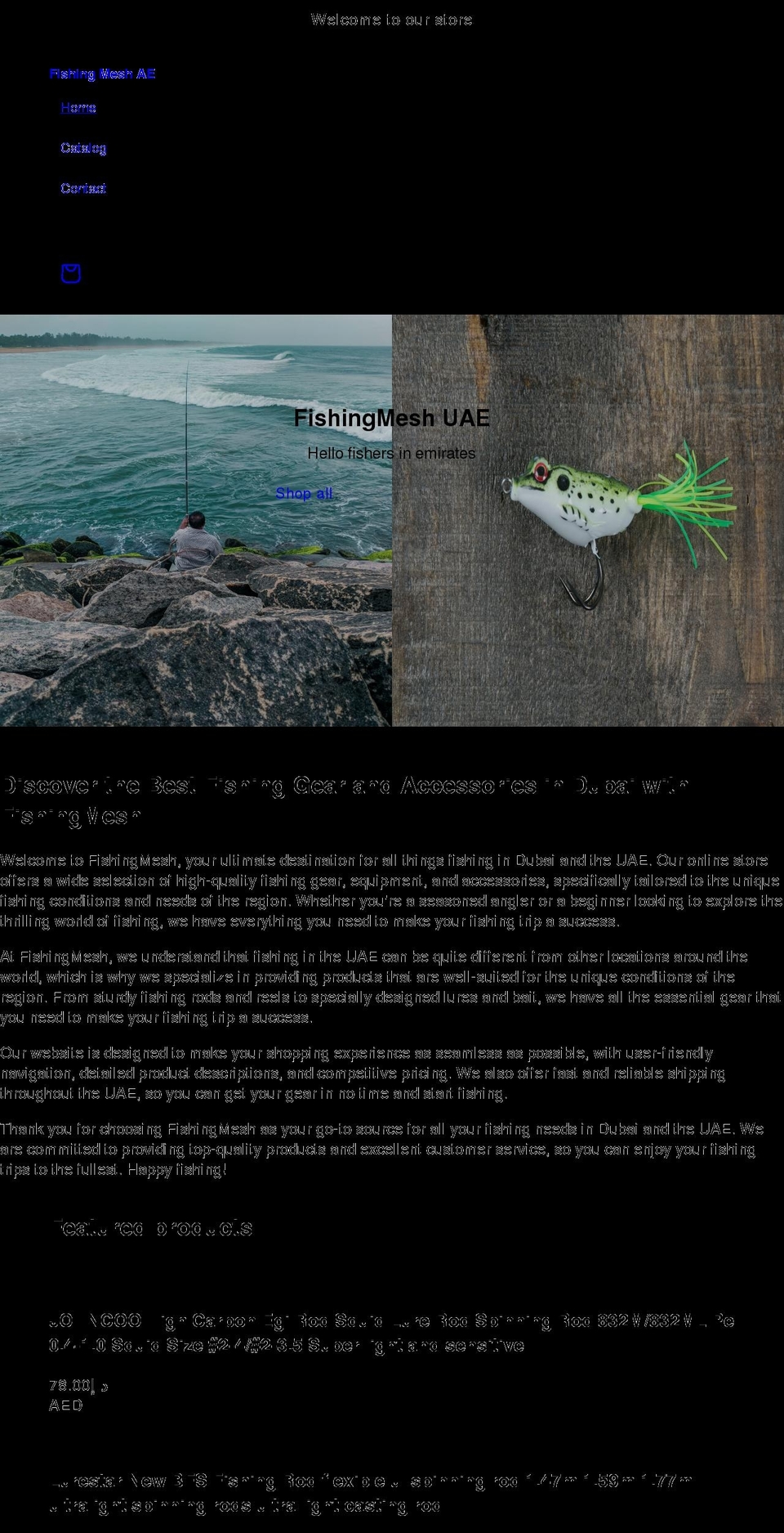 fishingmesh.com shopify website screenshot