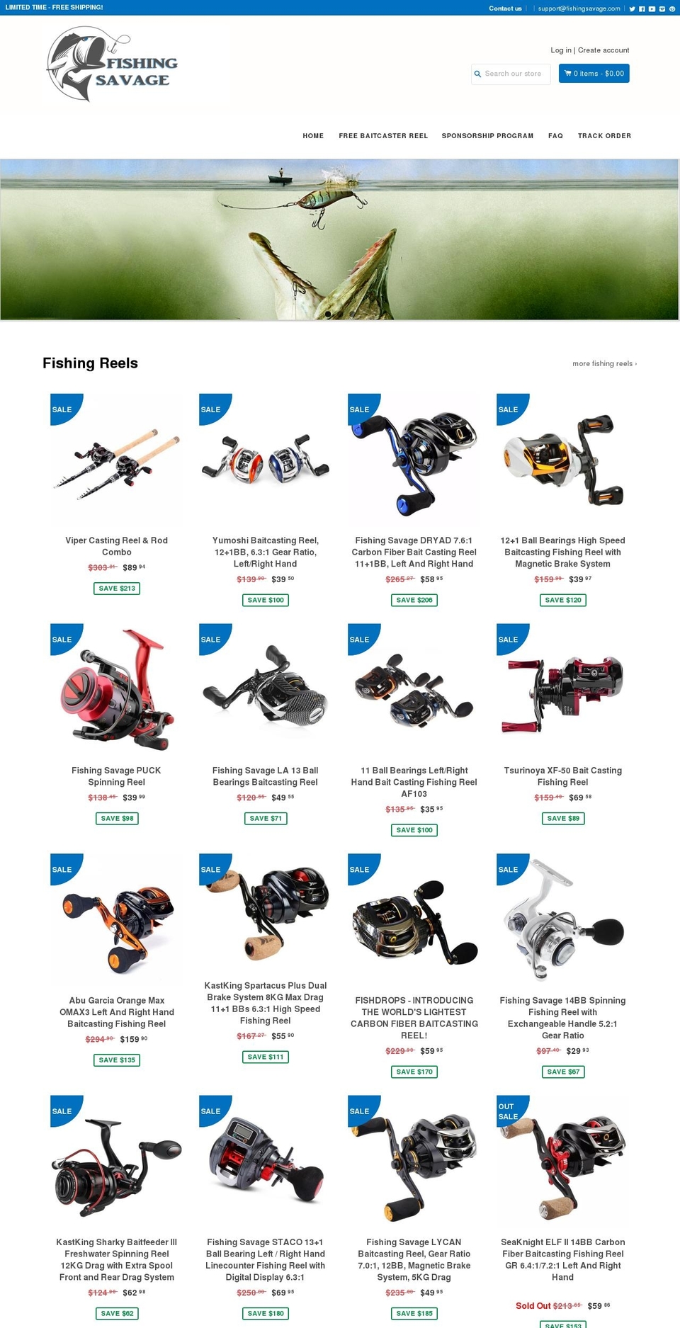 fishingsavage.com shopify website screenshot